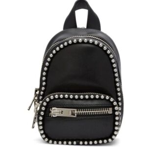 Alexander Wang Black Leather Mini Backpack Attica Studded Silver Hardware